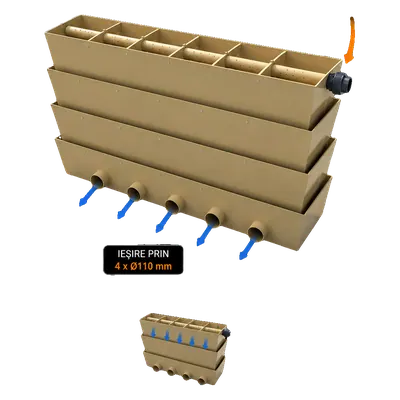 Filtru biologic pentru iaz Koi DVS TF200 Trickle Filter – 50.000 l/h, 4 × Ø110 mm
